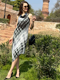 CAROL ANSEL ADAMS INSPIRED PURE SILK SHIBORI PLEATED DRESS