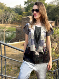 CECILIA ANSEL ADAMS INSPIRED PATOLA SILK PATCHWORK CO-ORD SET