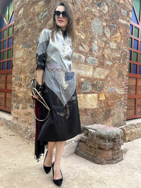 CATHERINE ANSEL ADAMS INSPIRED PATOLA SILK PATCHWORK DRESS