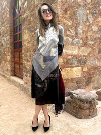 CATHERINE ANSEL ADAMS INSPIRED PATOLA SILK PATCHWORK DRESS