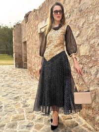 CLARISSA ANSEL ADAMS INSPIRED BROCADE DRESS