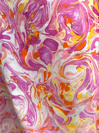 LILIANA GORGEOUS KASHMIR WATER MARBLED PURE SILK DRESS