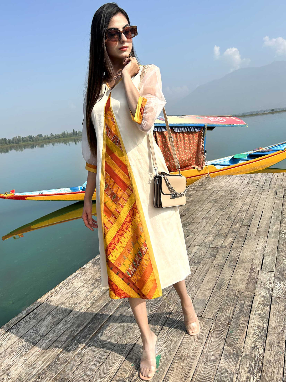 KATIE GORGEOUS KASHMIR PATOLA SILK PATCHWORK DRESS