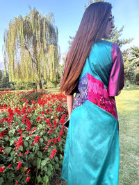 KARLY GORGEOUS KASHMIR PATOLA SILK PATCHWORK DRESS