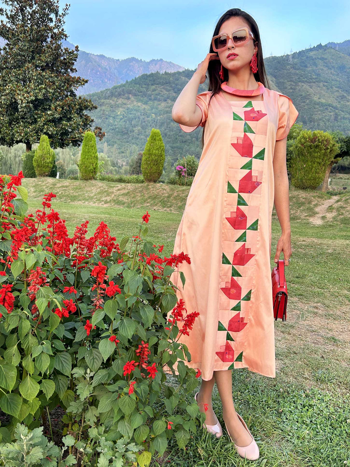 KEIRA GORGEOUS KASHMIR PATOLA SILK PATCHWORK DRESS