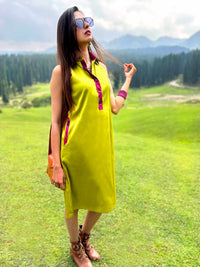 KENZIE GORGEOUS KASHMIR PATOLA SILK PATCHWORK DRESS