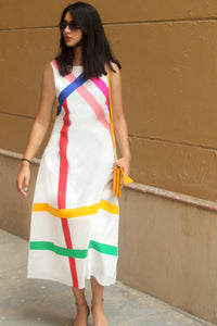 MARTHA MONDRIAN HAND WOVEN COTTON DERBY DRESS