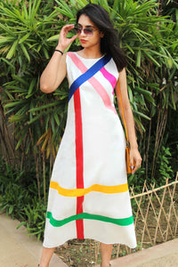 MARTHA MONDRIAN HAND WOVEN COTTON DERBY DRESS