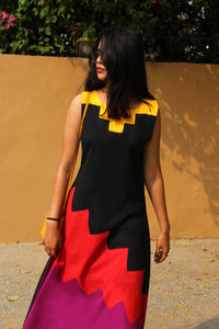 MADELYN MONDRIAN HAND WOVEN COTTON DERBY DRESS