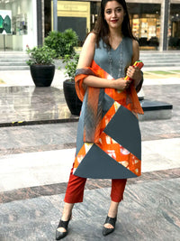 RIVERLYN MANHATTAN WALK HANDWOVEN COTTON PATCHWORK KURTI